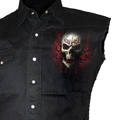 Spiral - GAME OVER Ärmelloses Arbeitshemd - Schwarz